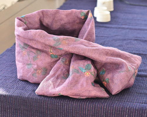 하마마스 린넨 누빔 매듭 머플러