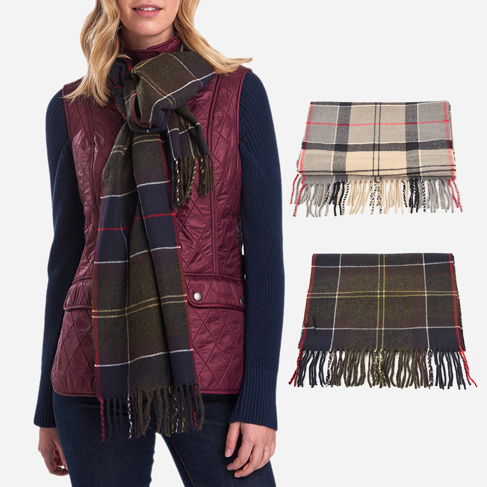 바버 타탄 체크 머플러 목도리 스카프 숄