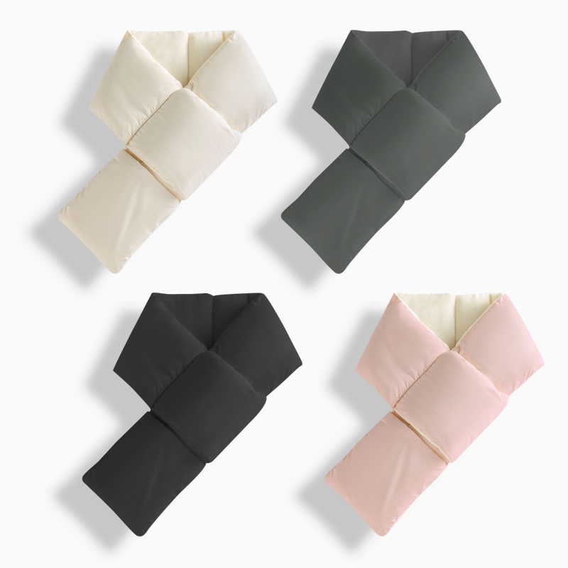 썸피트 짧은 미니 경량 기모 패딩 목도리