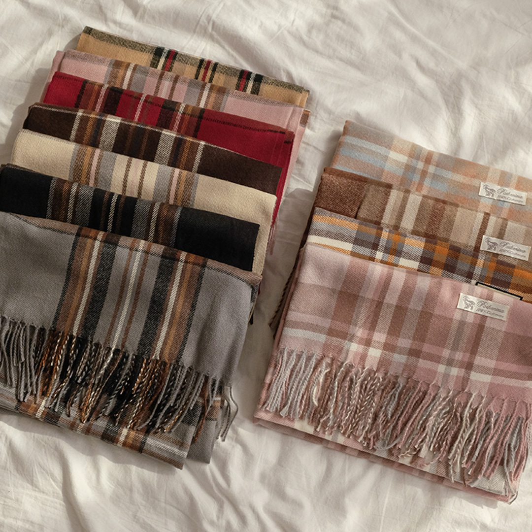 소프트 체크 롱 목도리 11color