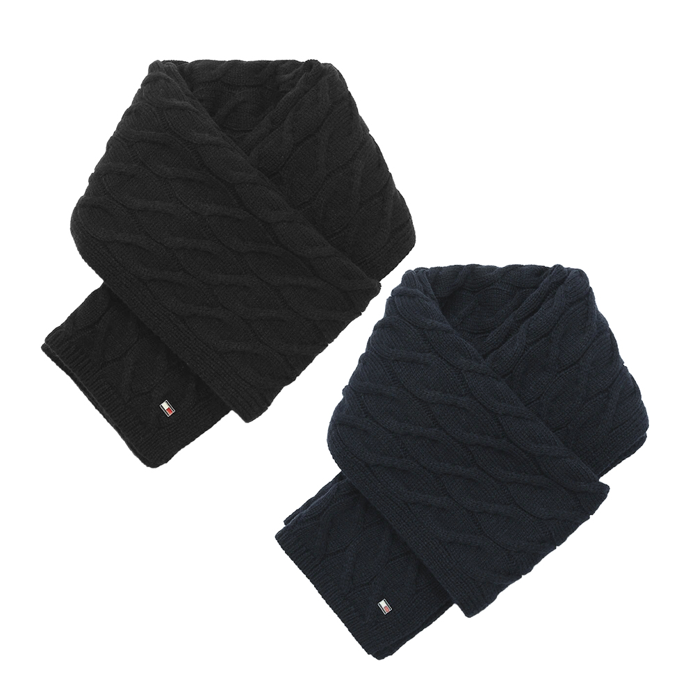 타미힐피거 케이블 꽈배기 머플러 목도리 니트 스카프