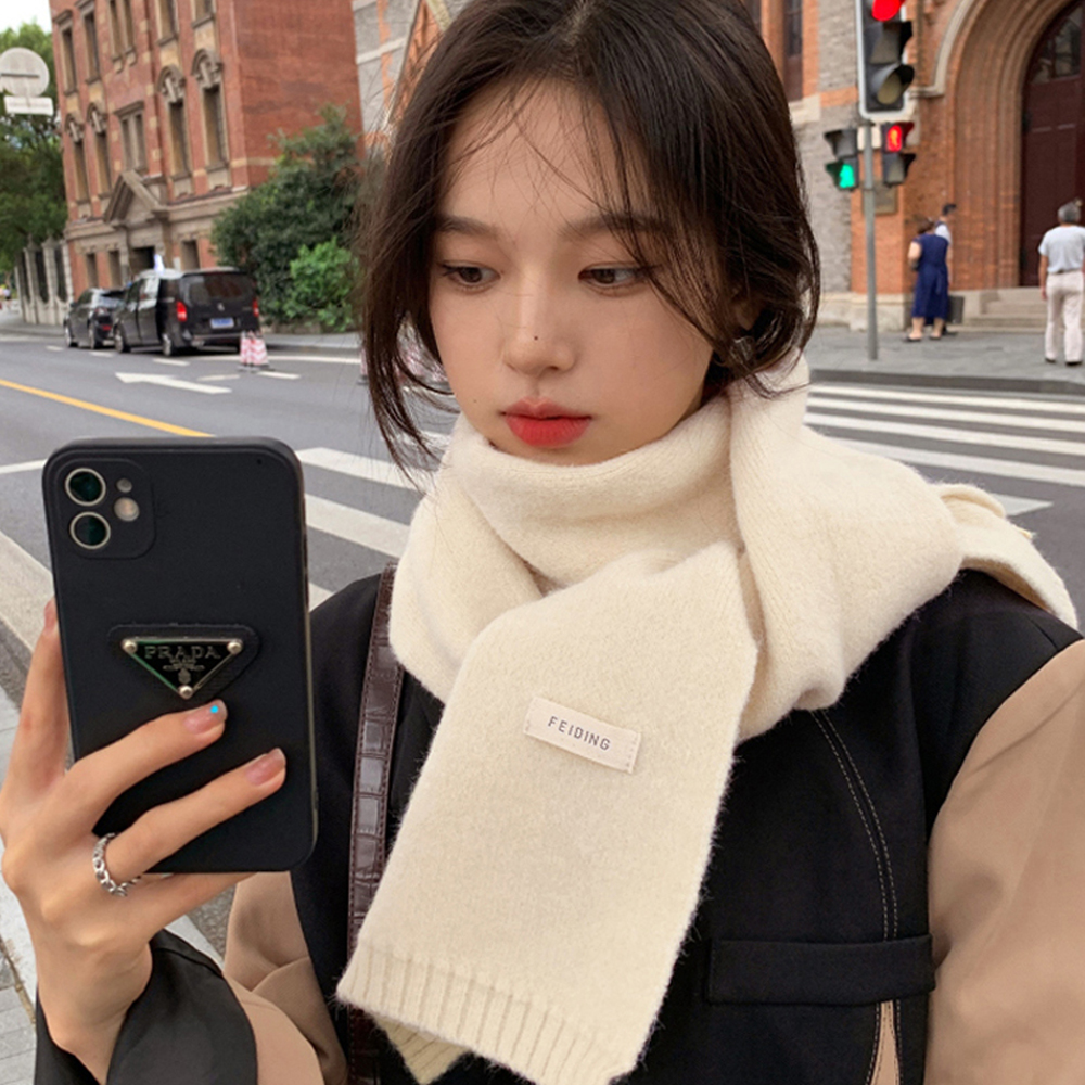 숏 쁘띠 무지 머플러 니트 목도리 남자 여자 커플