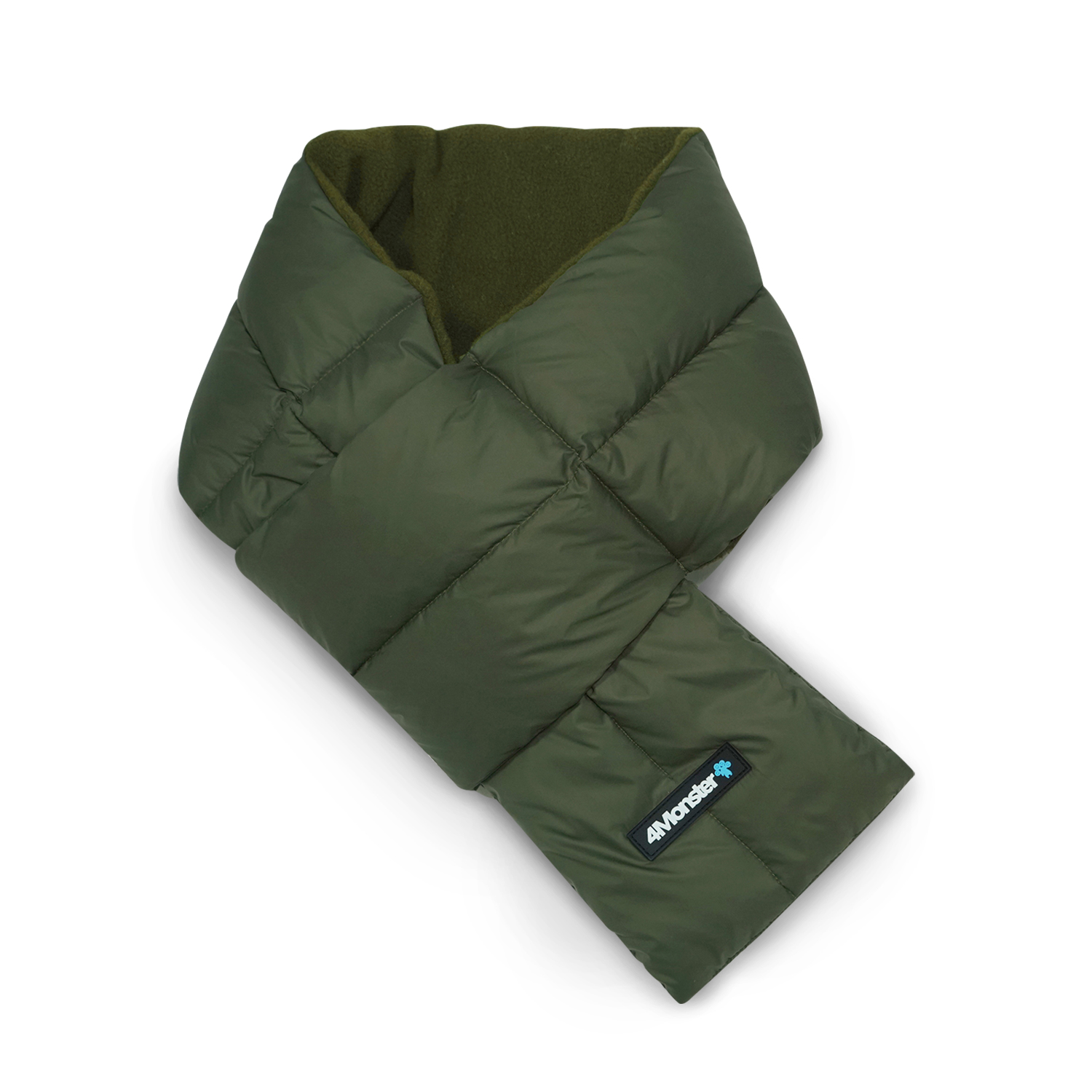 4몬스터 패딩 목도리 머플러 경량 안감 기모덕다운 겨울 캠핑 방한 보온 남녀공용 카키