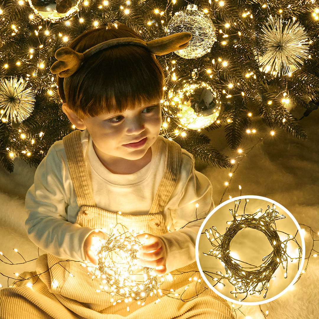 코지바이브 웜 지네전구 400구 크리스마스 트리 전구 어댑터 세트