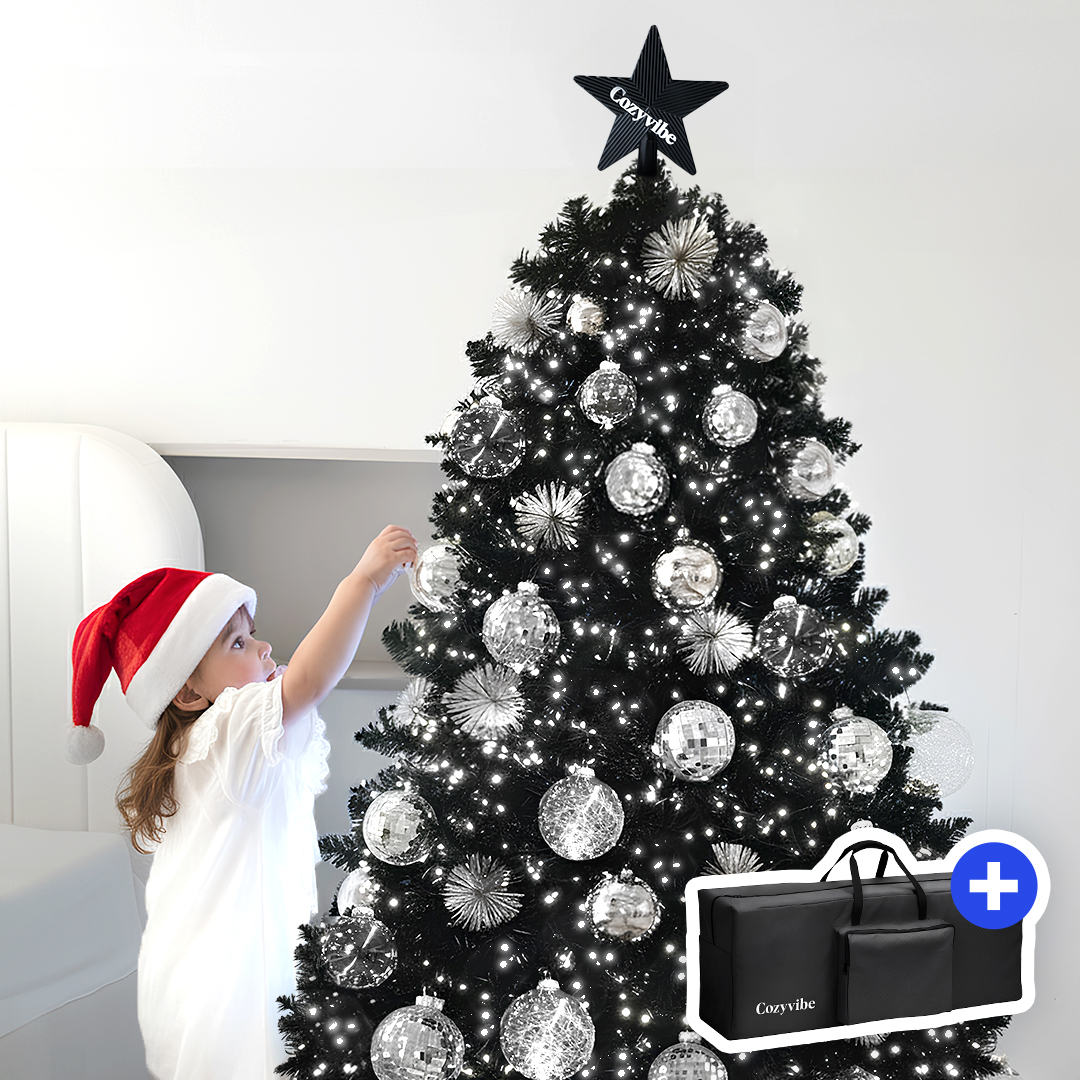 코지바이브 블랙트리 대형 크리스마스 트리 150 지네 전구 쿨 세트