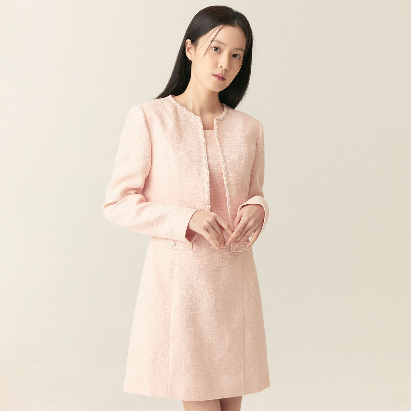 편하게 입기 좋은 트위드 미니 원피스, 로엠 볼레로 2in1 추천해요!