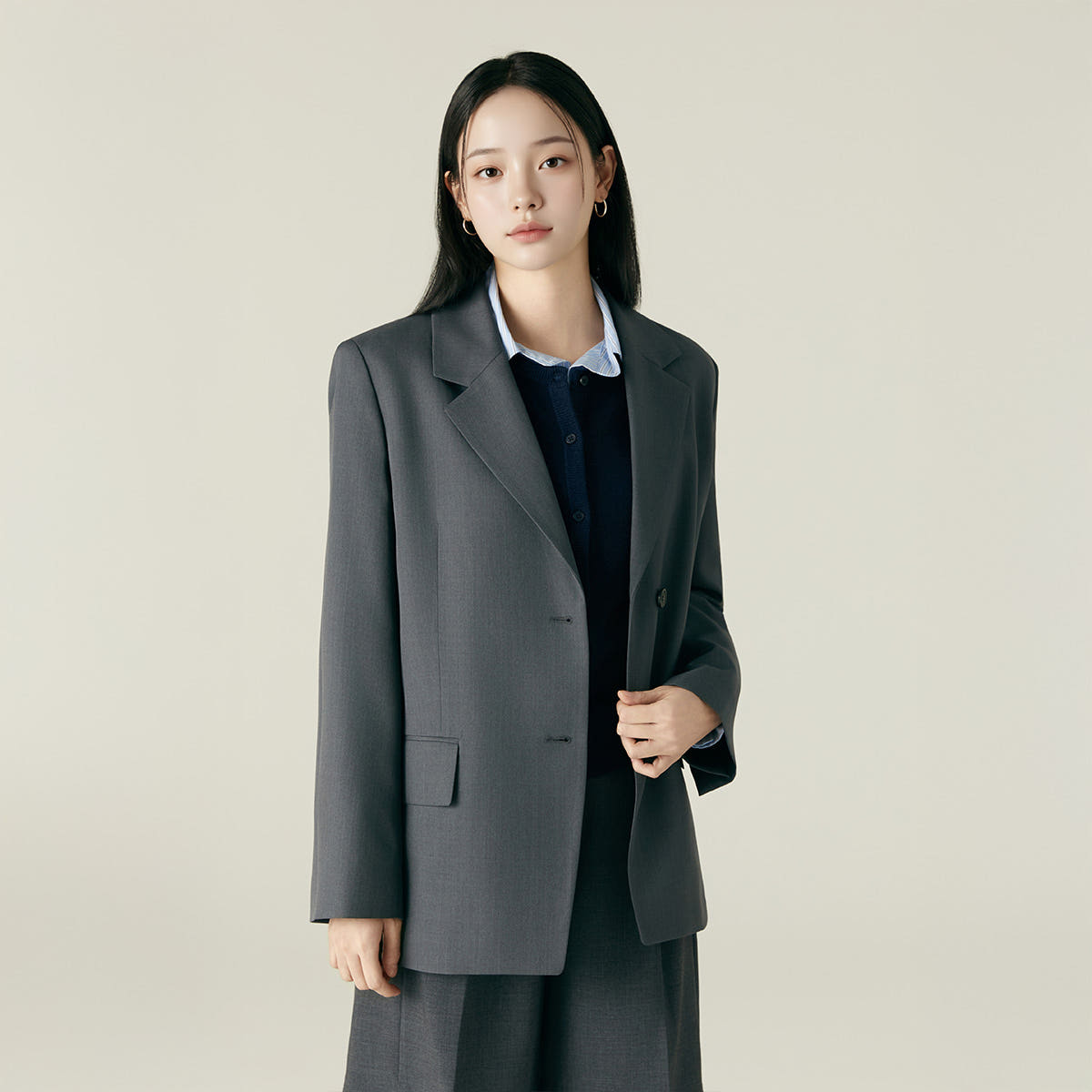 편하게 입기 좋은 뒷트임 오버핏 테일러드 자켓 추천!