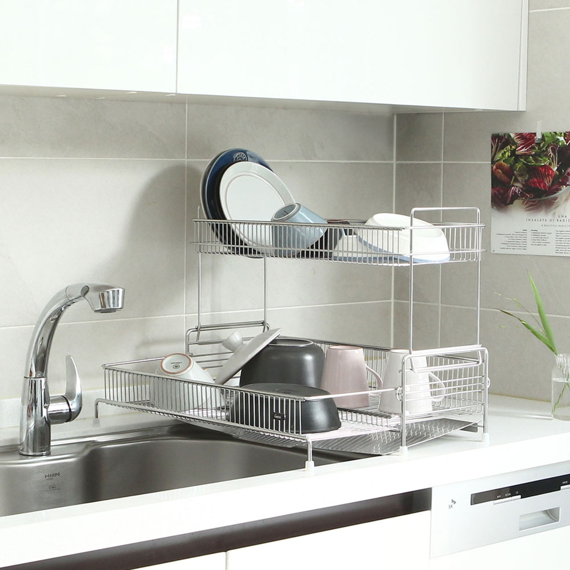 가정에서 편리하게 사용하는 슬림형 2단 식기건조대 추천