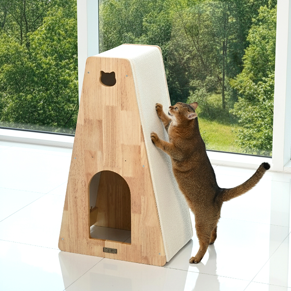 우리 집 고양이도 좋아하는 수직 원목 캣타워, 숨숨집이 달린 스크래처 추천해요!