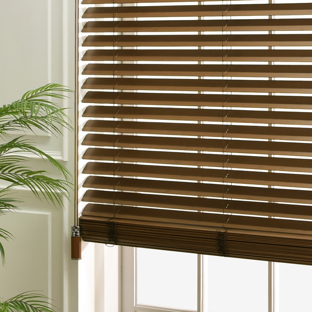 아라크네 라운드 우드 블라인드 암막 오동나무 원목 거실 베란다 창문 40x40