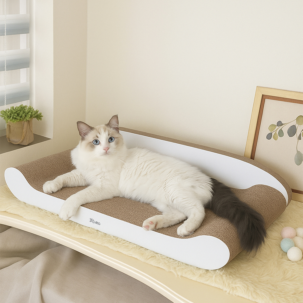 고양이들이 좋아하는 대형 스크래쳐 소파, 집에서도 편하게 즐기세요!