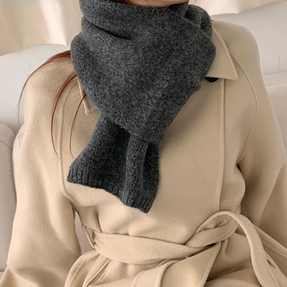 트레이 겨울 남녀공용 울 니트 머플러 목도리