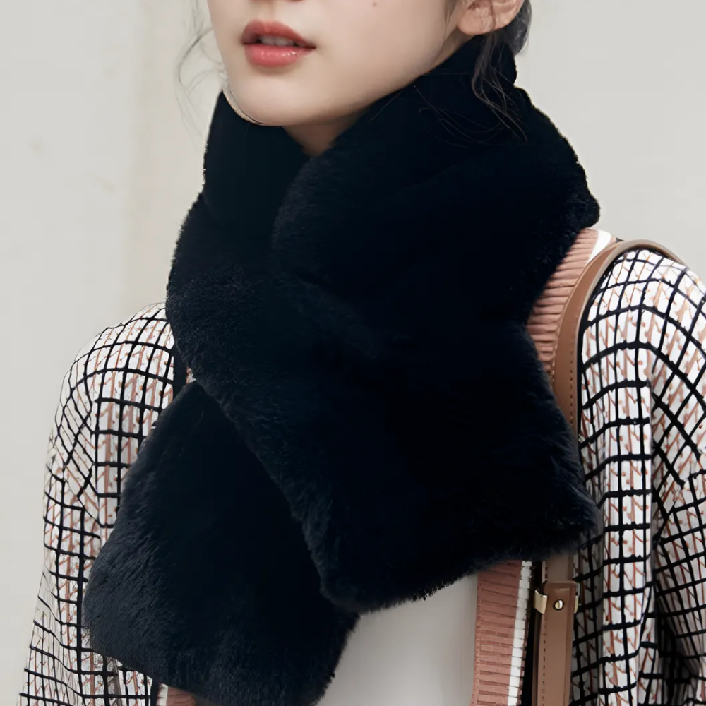 퍼 머플러 쁘띠 목도리 남자 여자 커플 겨울 검정색