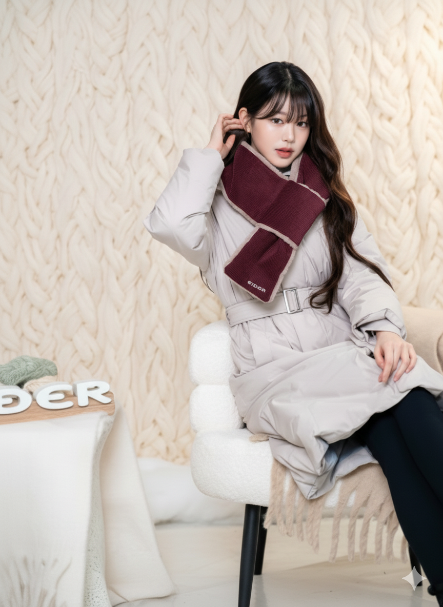아이더 여성 목도리 코듀로이 머플러 방한용 UW24919