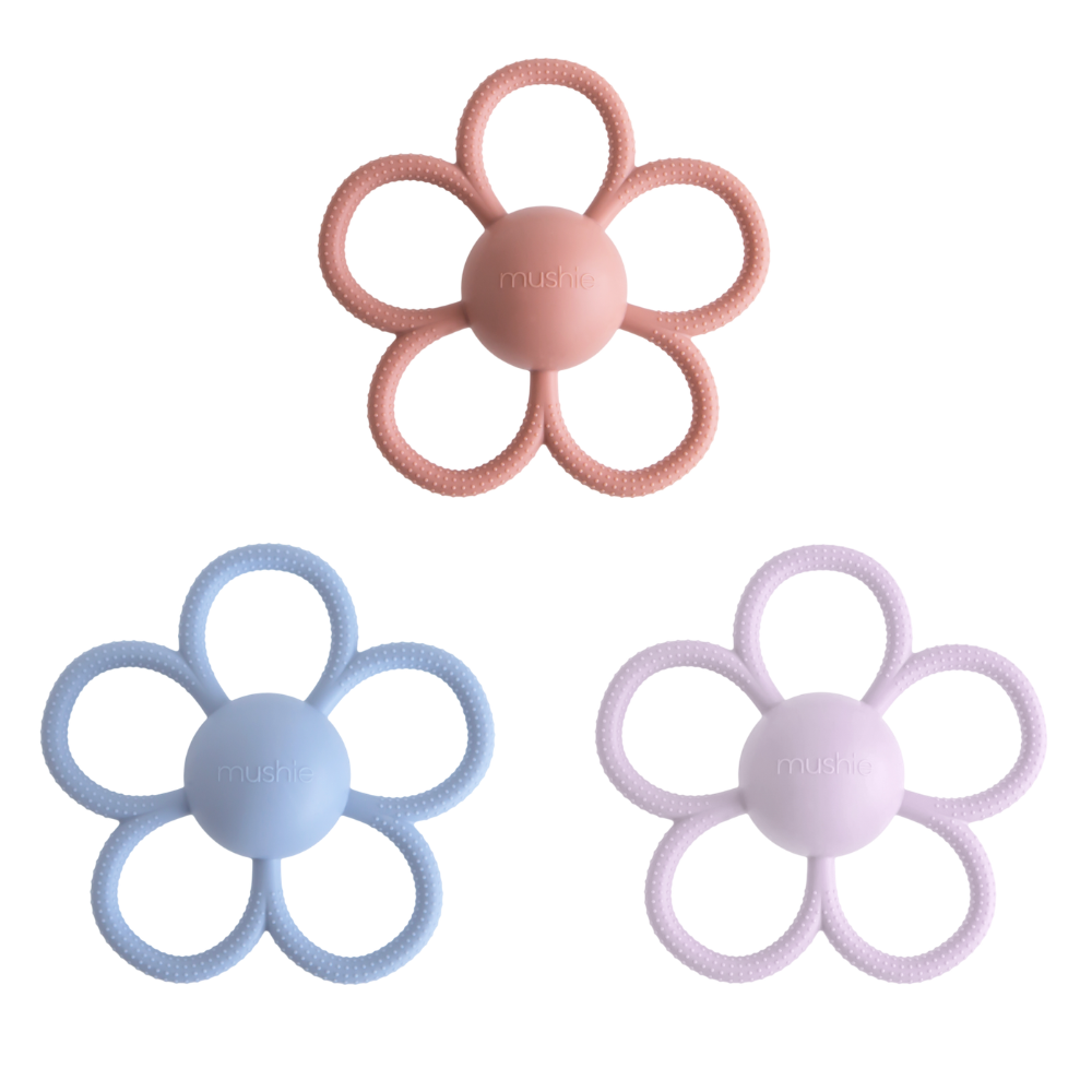무쉬 딸랑이 치발기 플라워 신생아 구강기 실리콘