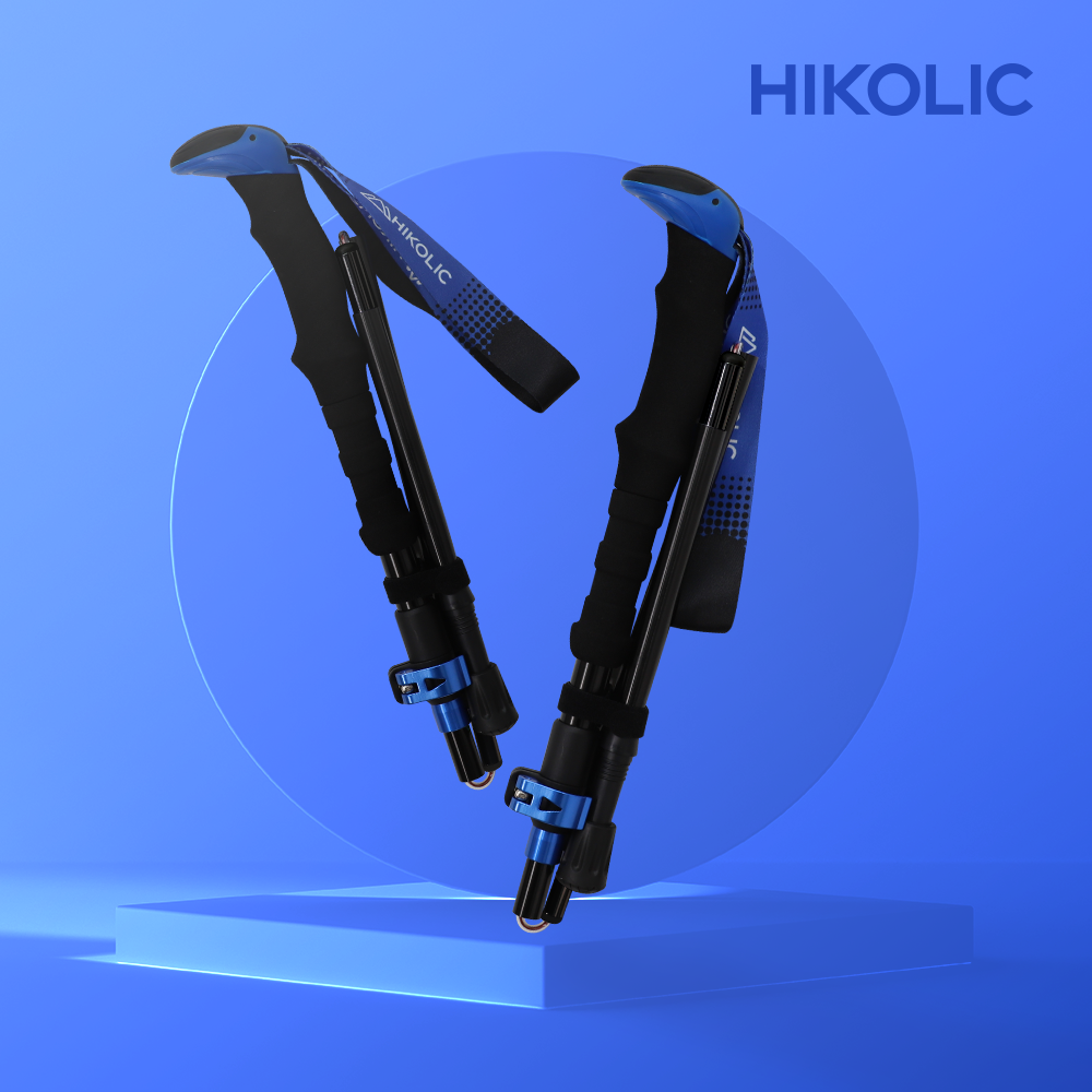 등산스틱 2개 1세트 두랄루민 7075 튼튼한 접이식 5단 노르딕워킹