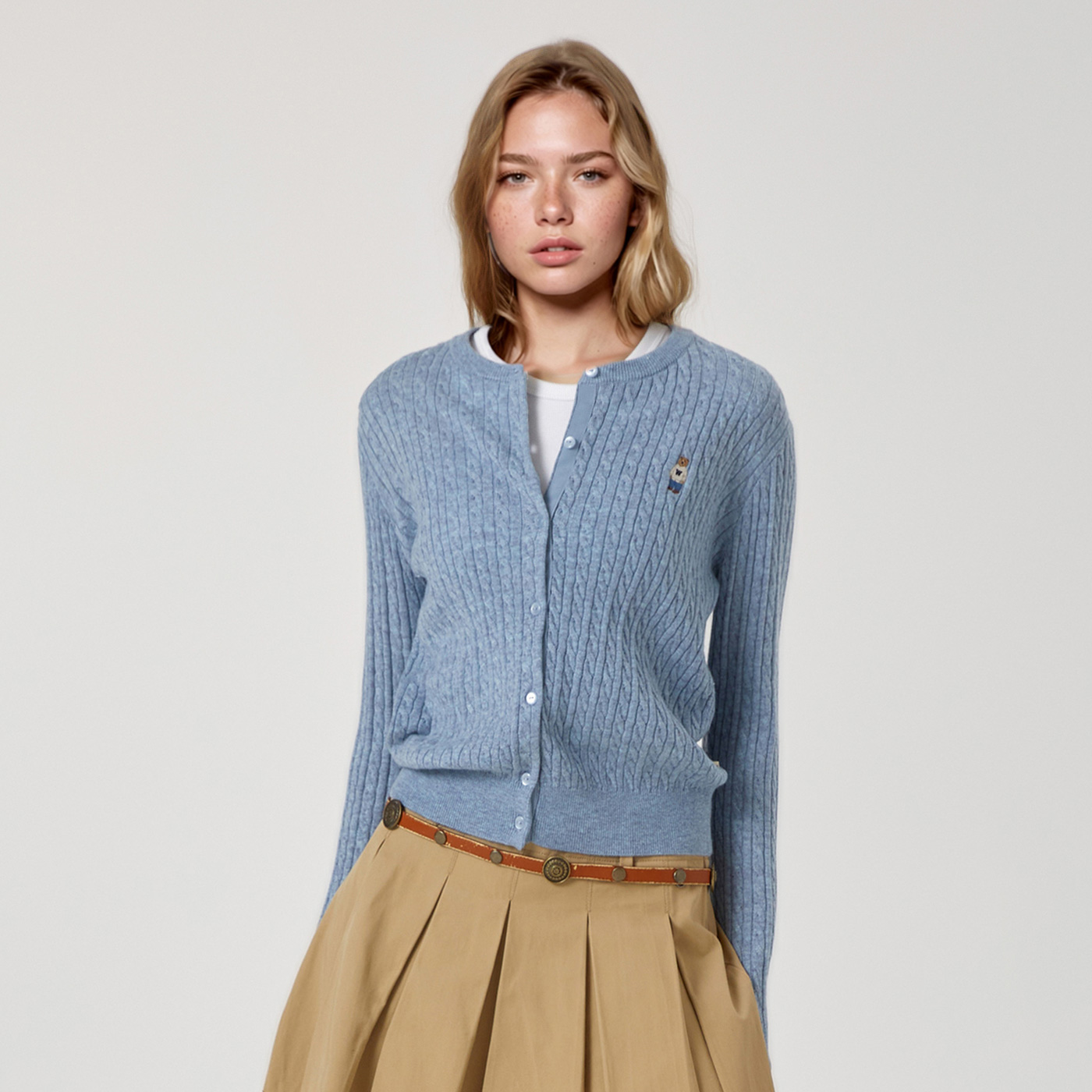 [후아유] 스티브 하이게이지 울 케이블 가디건(여성) / WHCKG1215F