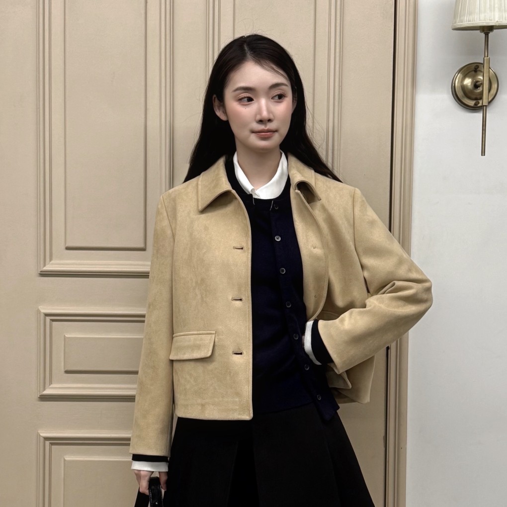 [클라비스] 숏 스웨이드 자켓_CVJLG1201Q