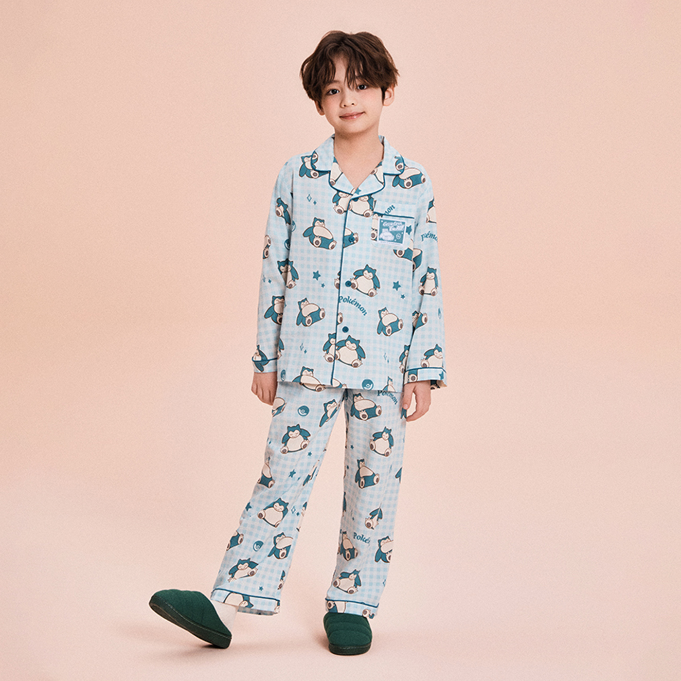 [당일출고][포켓몬] 스파오키즈 체크 긴팔 파자마 잠옷 SPPPG23KU3