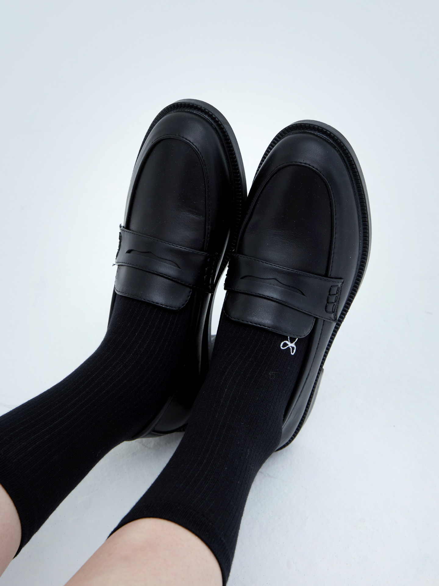 (4차 리오더) (출근/하객룩 추천)라운드토 클래식 페니로퍼 (3cm) HPWWCGA302