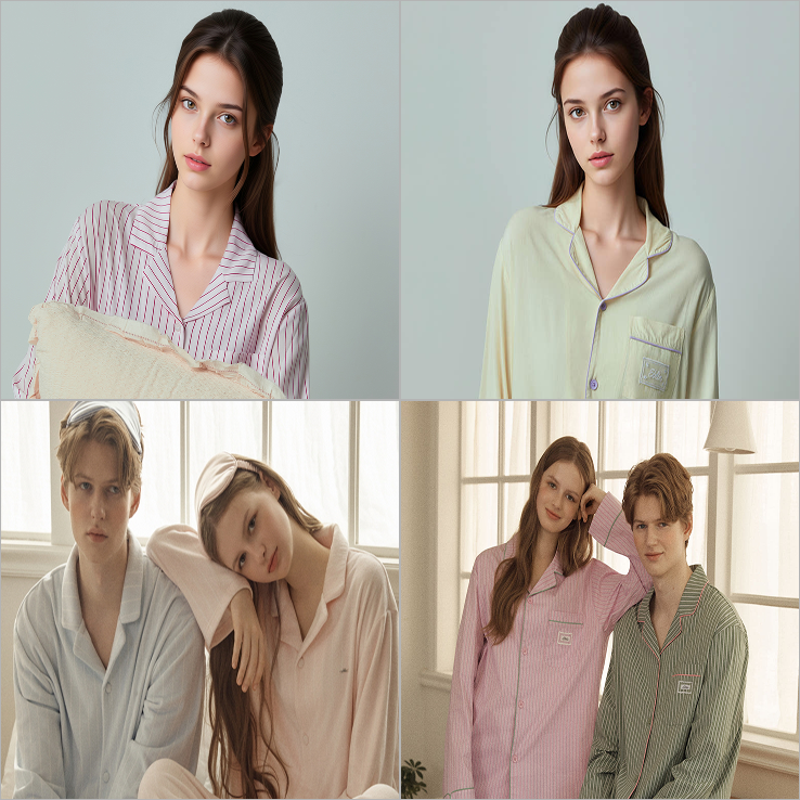 편안한 밤을 위한 에블린 긴팔 커플 잠옷 추천, 집에서 즐기기 딱 좋아요!