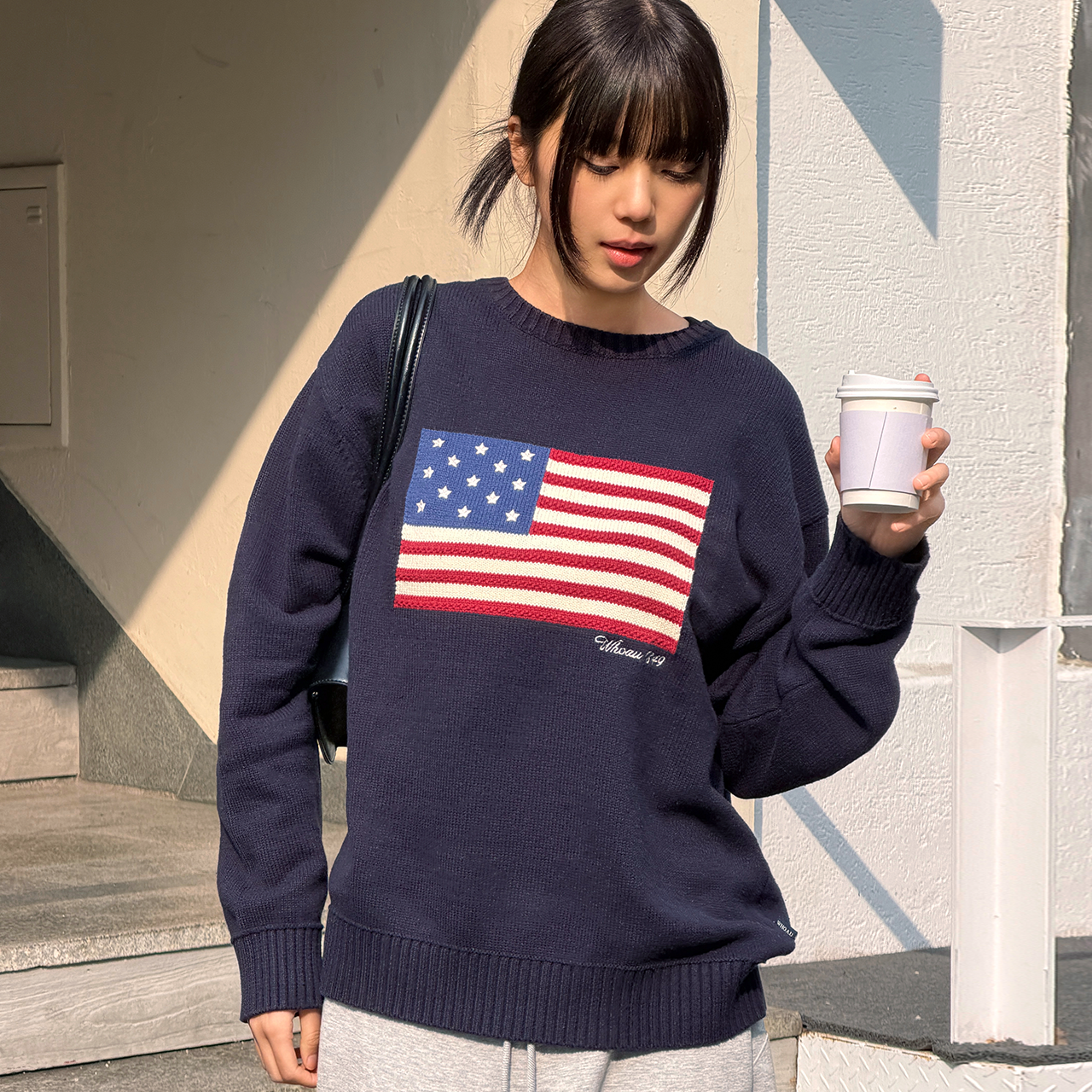 [후아유] 아메리칸 플래그 인타샤 풀오버(공용) / WHKAG1292U