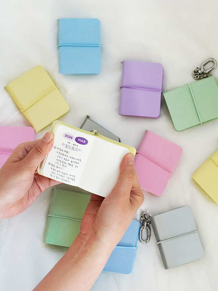 [잉크파인] 이야기 미니 키링 다이어리 만년필 감사일기 무지노트 A8