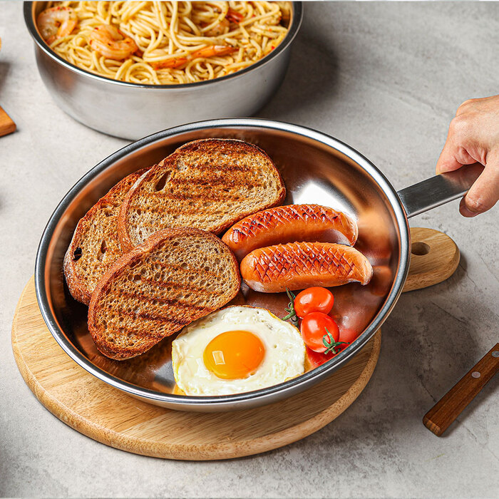 퍼기 무연마제 통5중 무연마 스텐 316 궁중팬 쿡웨어 멀티팬/후라이팬 24cm