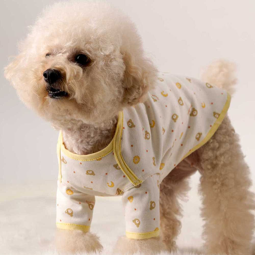 강아지옷 오가닉 반팔 순면 가디건 꿀잠 내복 실내복 애견 잠옷 미니비스켓 XS