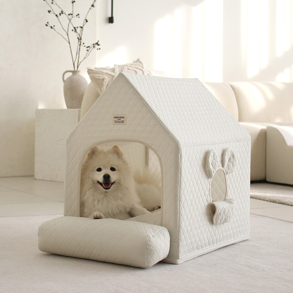 초코펫하우스 사계절 강아지집 에브리데이하우스 3.0 아이보리, 소형