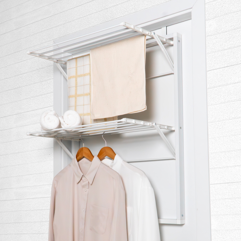 [단독] 런드리업 문걸이 빨래건조대 원룸 튼튼한 미니 접이식 건조대