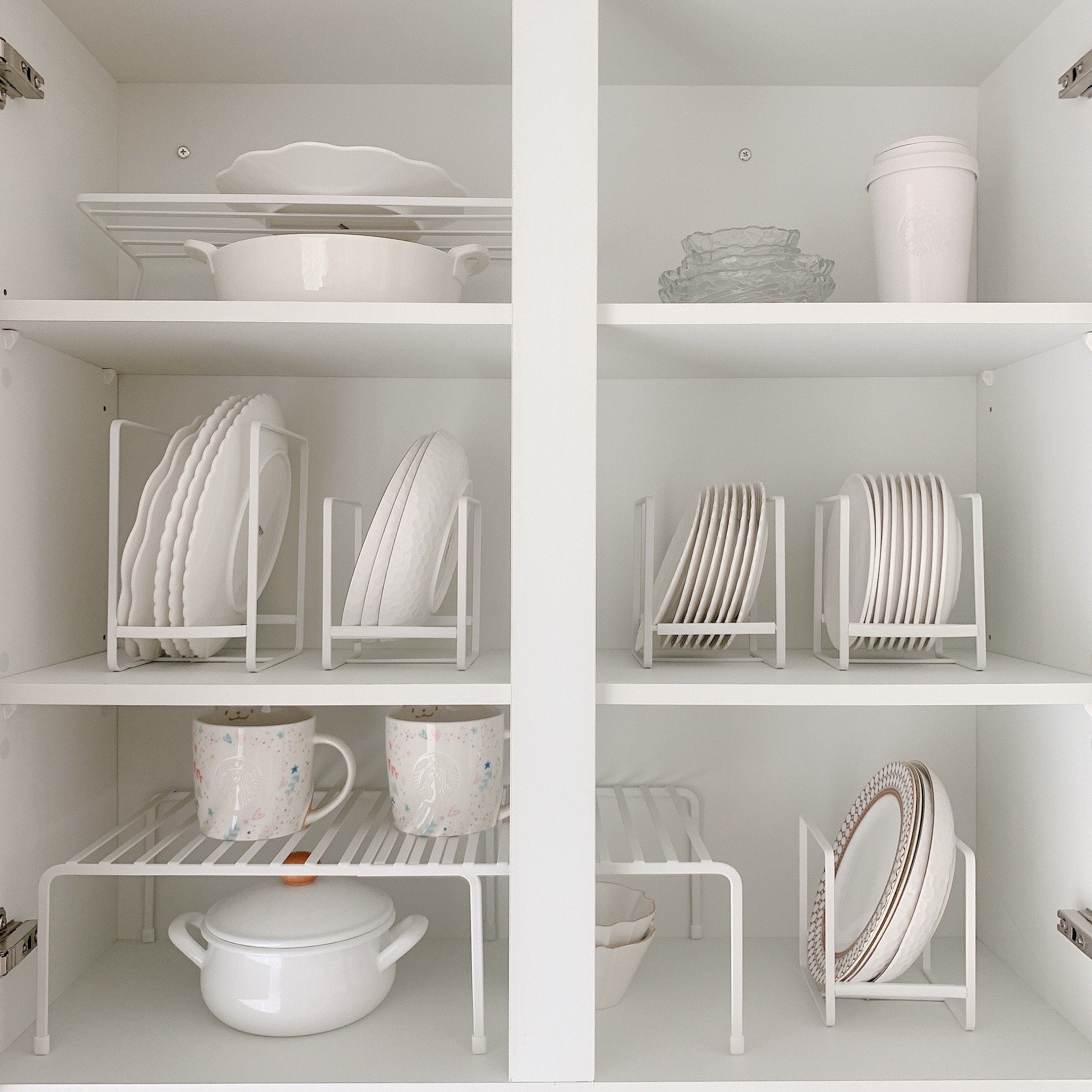 살림공간 후라이팬 접시 정리대 그릇 냄비 거치대 선반 2단 정리선반 (길이조절)