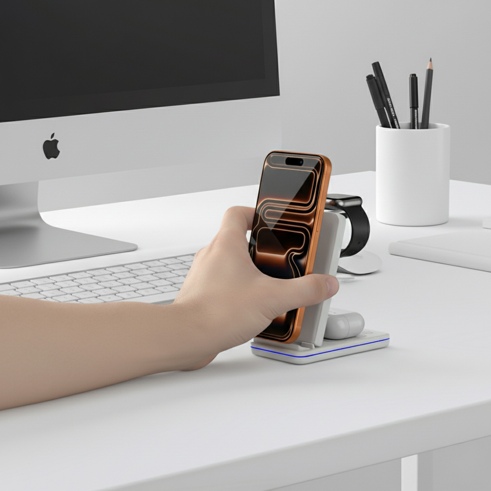 넥스트유 플러온 W1 3in1 Qi 아이폰 갤럭시 애플 워치 호환 고속 멀티 무선 충전기