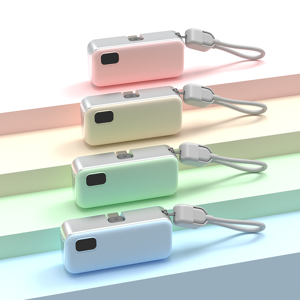 넥스트유 썬드라 BC2 C타입 도킹형 고속 충전 미니 보조배터리 5000mAh, 블루