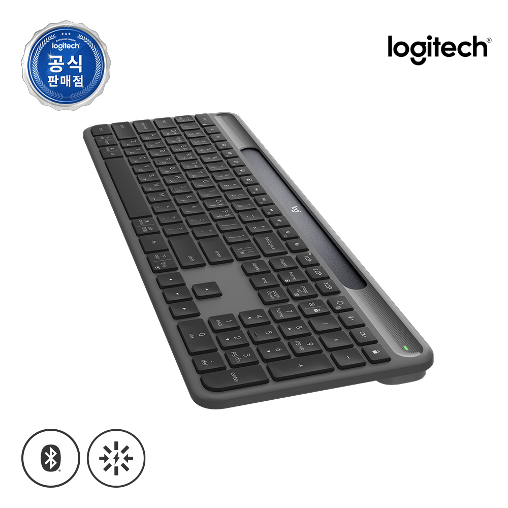 [슈퍼적립] [N배송] 로지텍코리아 공식 솔라 K980 수신기미포함 무선 블루투스 키보드