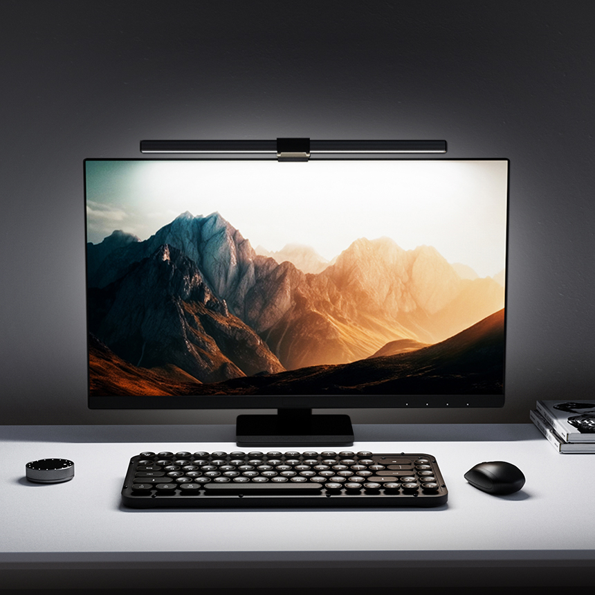 엘레센스 2in1 모니터 조명 라이트바 무선리모컨 LED 스탠드 램프 후면 조명 E1133