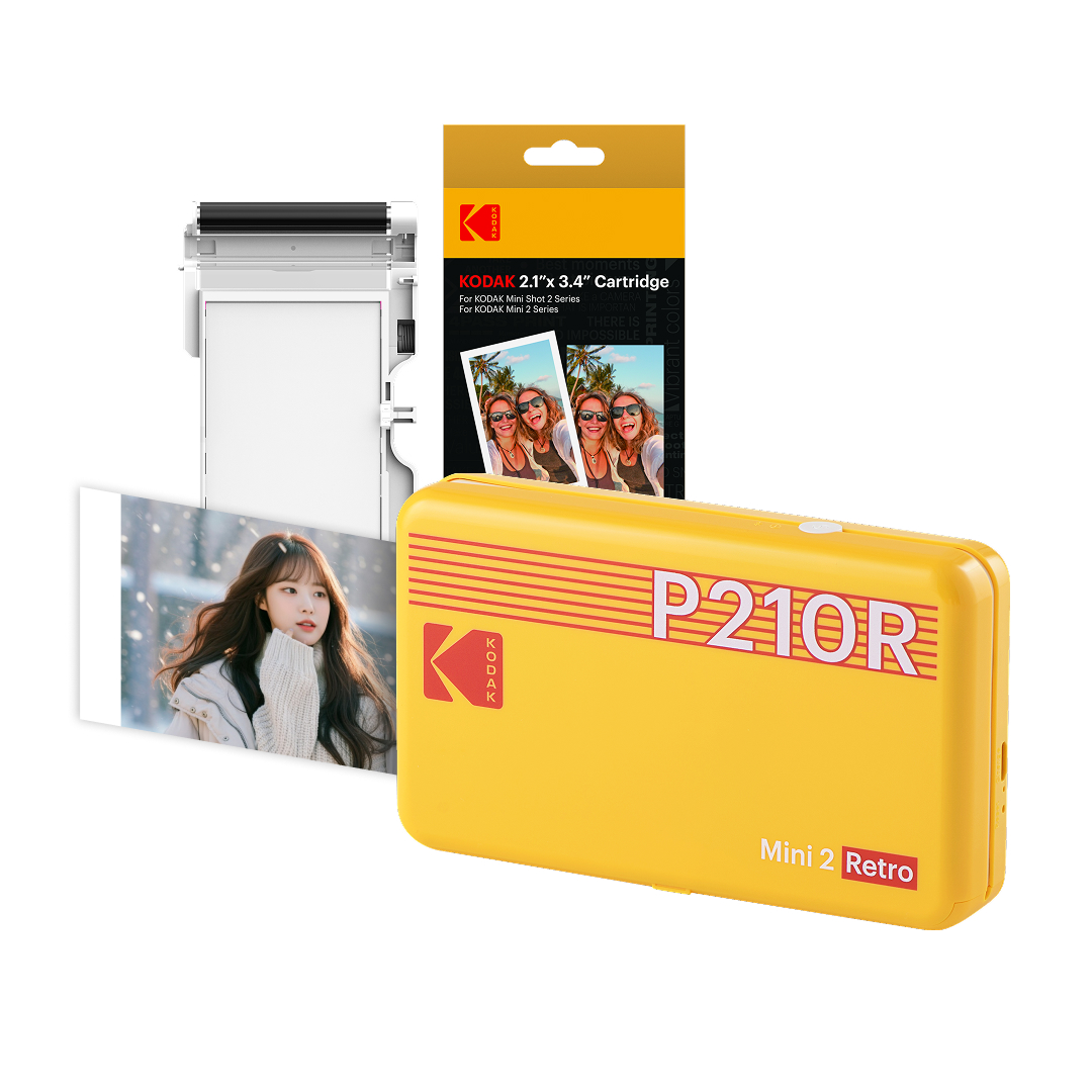 코닥 포토프린터 사진인화기 미니 2 레트로 + 카트리지 38매 번들 P210R