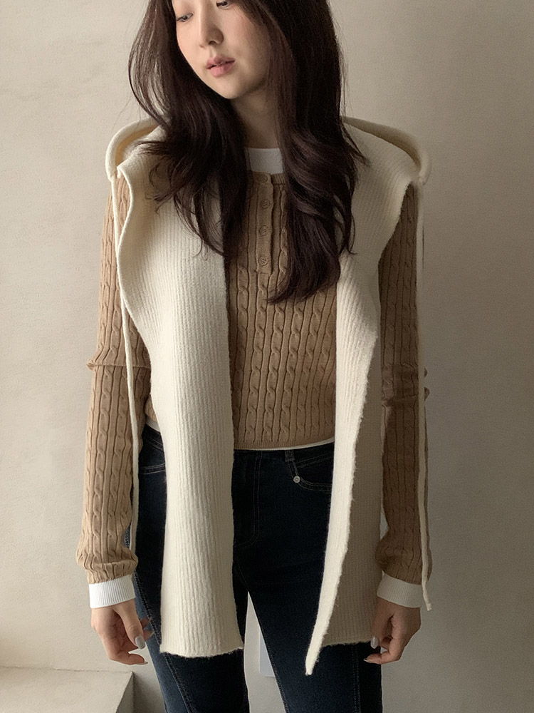 [무배] 셀프러브 2-way 바라클라바 머플러 - 여성 넥워머 후드모자 후드숄 뜨개목도리