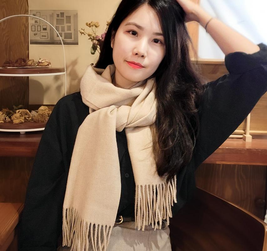 겨울 핑크 목도리 남자 캐시미어 목도리 아이보리 머플러