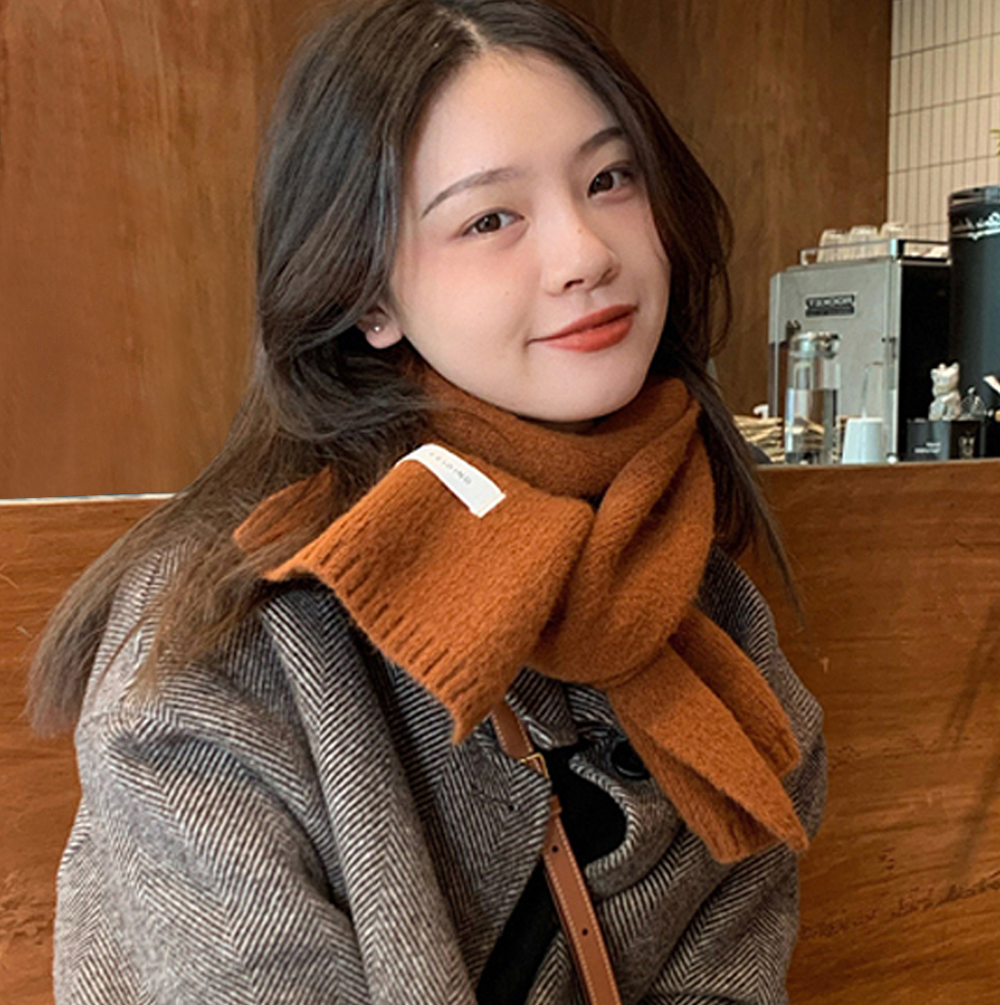 숏 쁘띠 무지 머플러 니트 목도리 남자 여자 커플