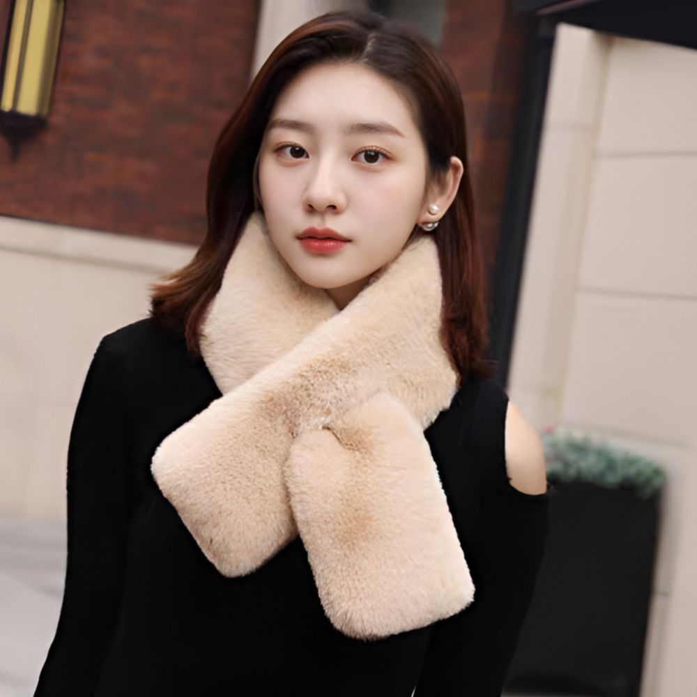 퍼 머플러 쁘띠 목도리 남자 여자 커플 겨울 검정색