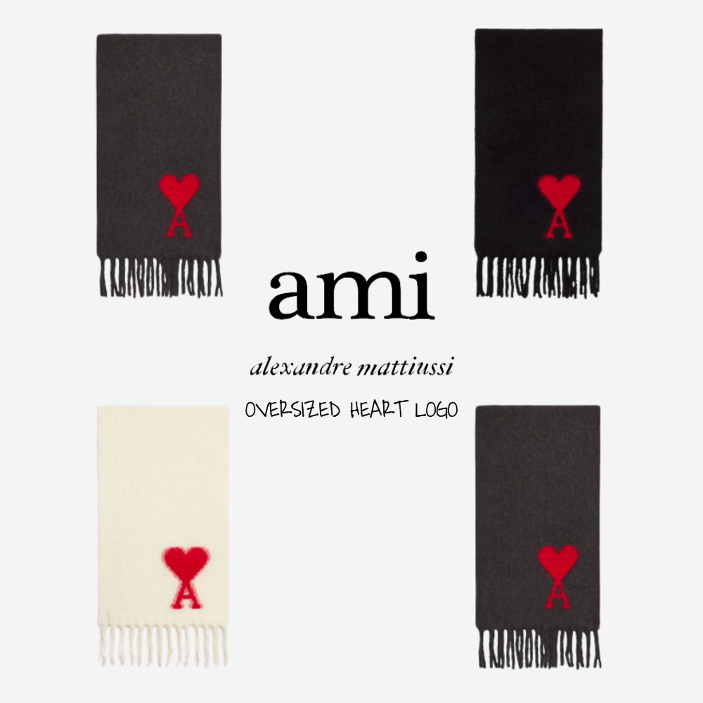 [당일발송] 아미 목도리 머플러 하트로고 패치 스몰 빅 하트 로고 울(더스트백포함)