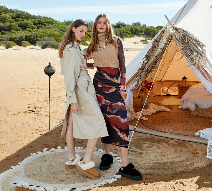 호주어그 에버 와플 플랫폼 양털 밴딩 어그 슬리퍼 AS2048