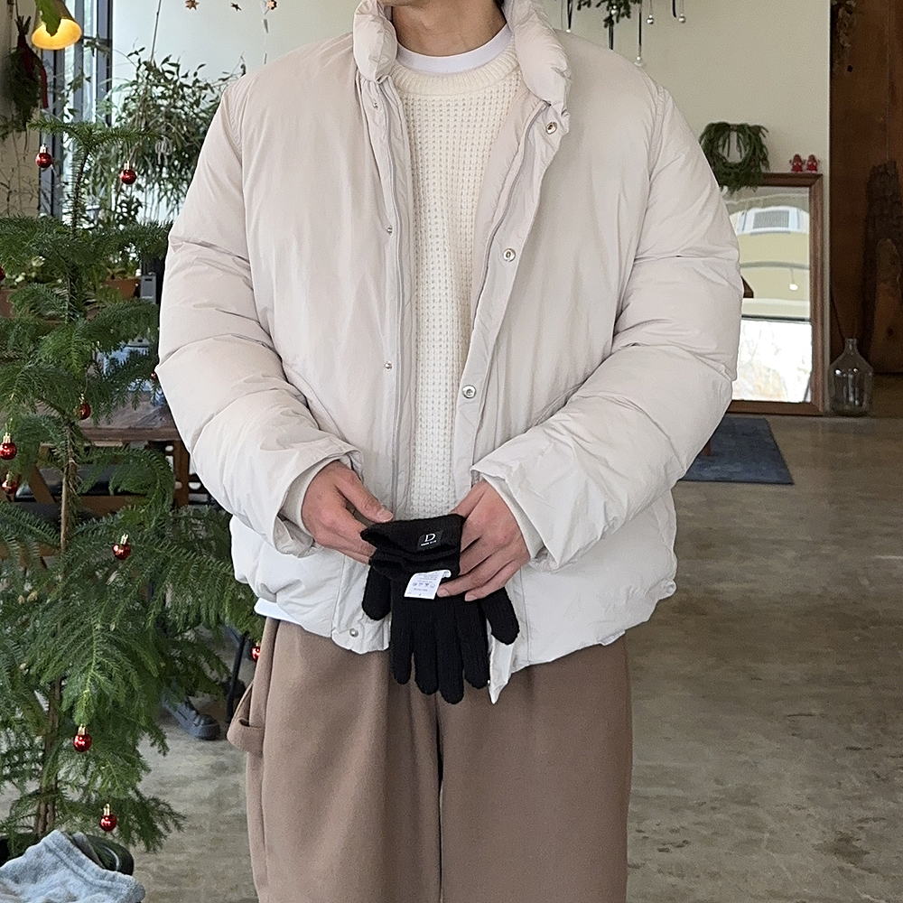 남자숏패딩 오버핏 하이넥 웰론 겨울 점퍼 남자 패딩