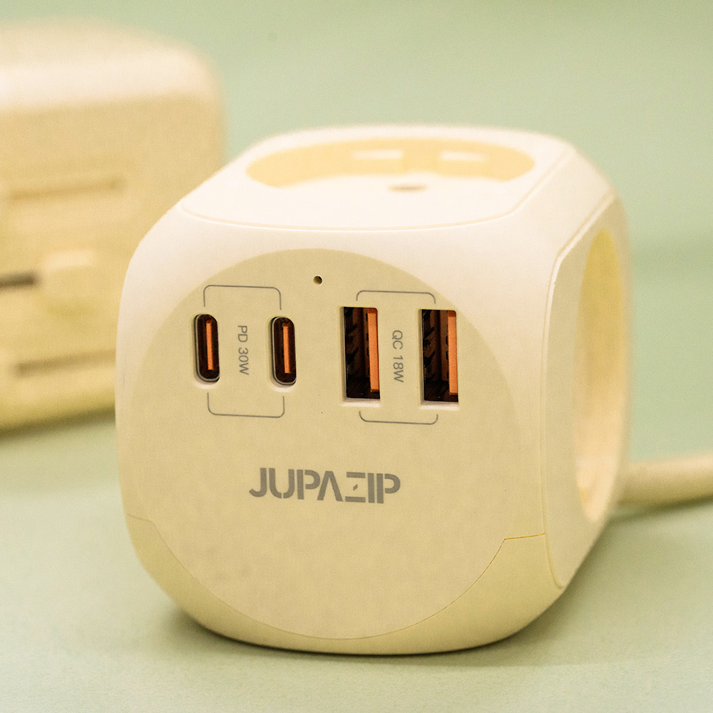 주파집 여행용 멀티탭 어댑터 AD500S 컴팩트 1.8m, 옐로우, 1개