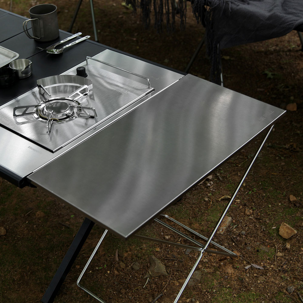 블루폴 버디 테이블 폴딩 IGT 실버스텐 캠핑 사이드 보조 테이블 장작 선반 플랫버너 호환