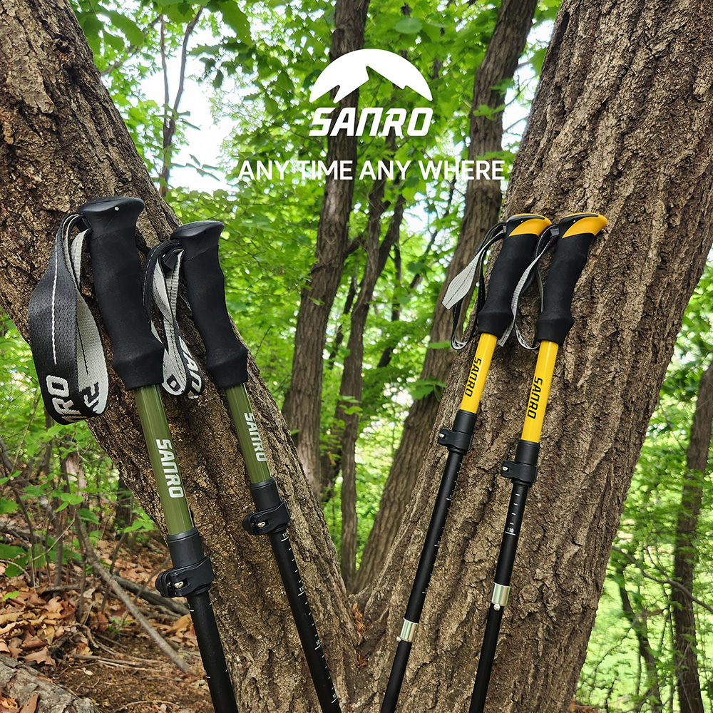 등산스틱 접이식 풀두랄루민 등산용 초경량 폴대 트레킹폴 스틱 지팡이 노르딕워킹