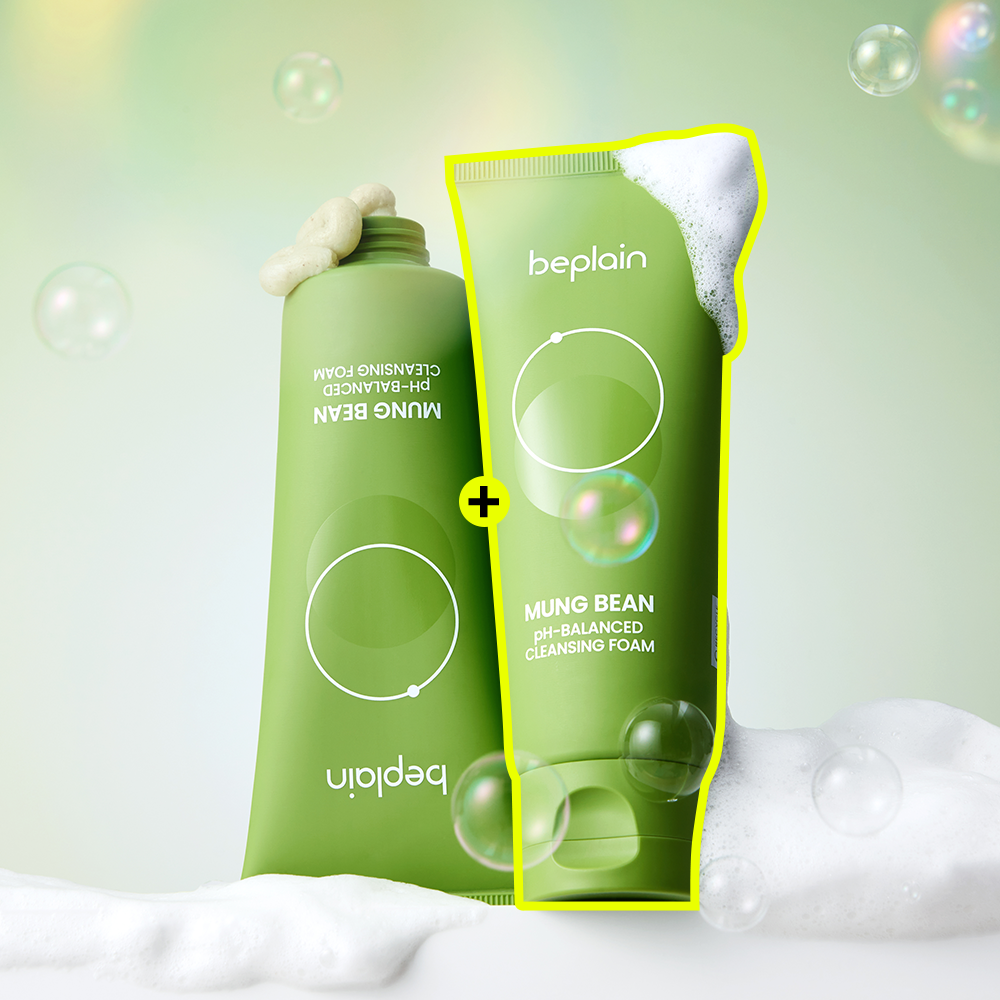 [네이버단독][총200ml] 비플레인 녹두 약산성 클렌징폼 100ml, 2개