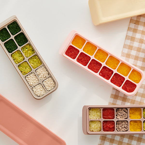 퍼기 이중밀폐 이유식 실리콘 큐브 큐브틀 보관 용기 종합 세트 6구+4구+12구 (8P)