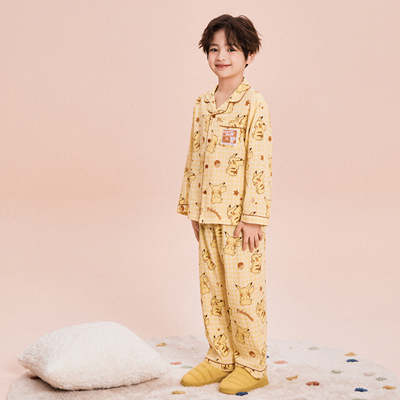 포켓몬 체크 긴팔 파자마, 집에서 편하게 입기 딱 좋아요!